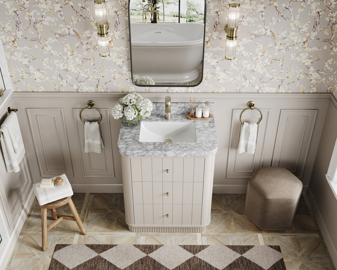 Houston 30 in. W x 22 in. D Free Standing Curved Edge Single Sink Bathroom Vanity - Willow Bath and Vanity