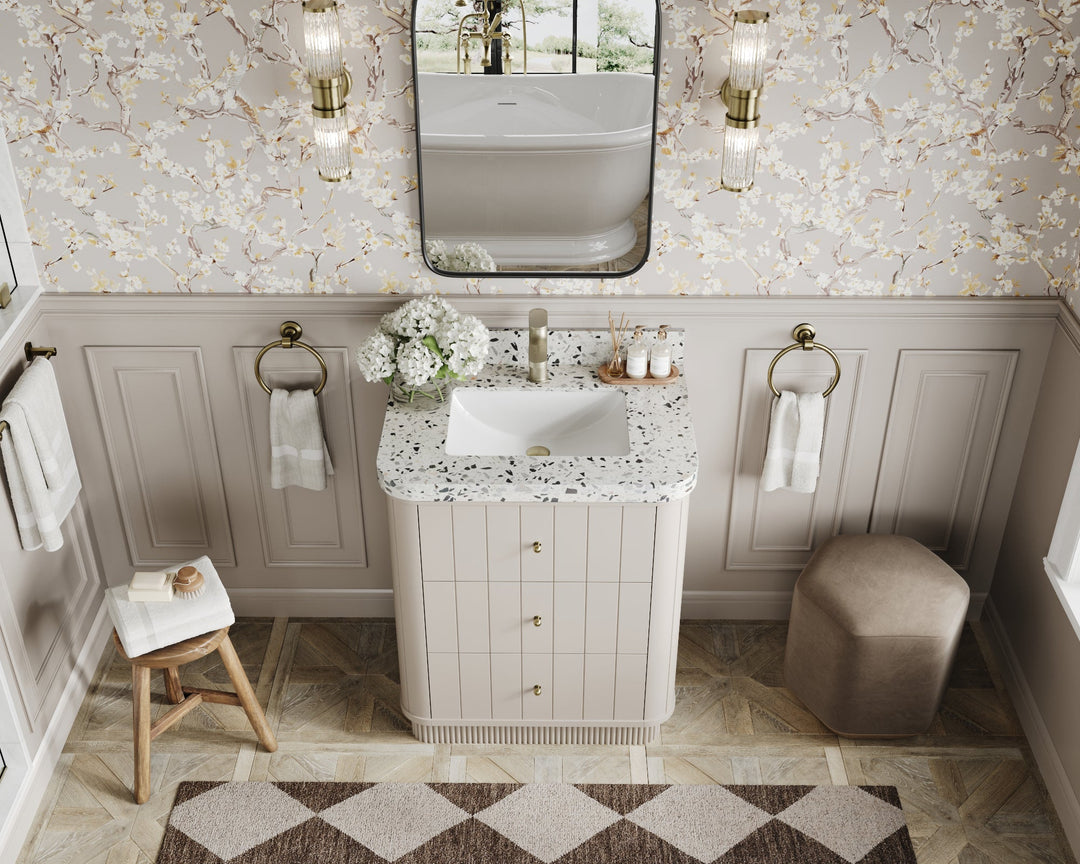 Houston 30 in. W x 22 in. D Free Standing Curved Edge Single Sink Bathroom Vanity - Willow Bath and Vanity