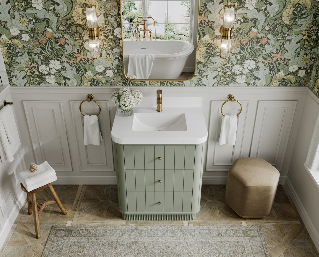 Houston 30 in. W x 22 in. D Free Standing Curved Edge Single Sink Bathroom Vanity - Willow Bath and Vanity