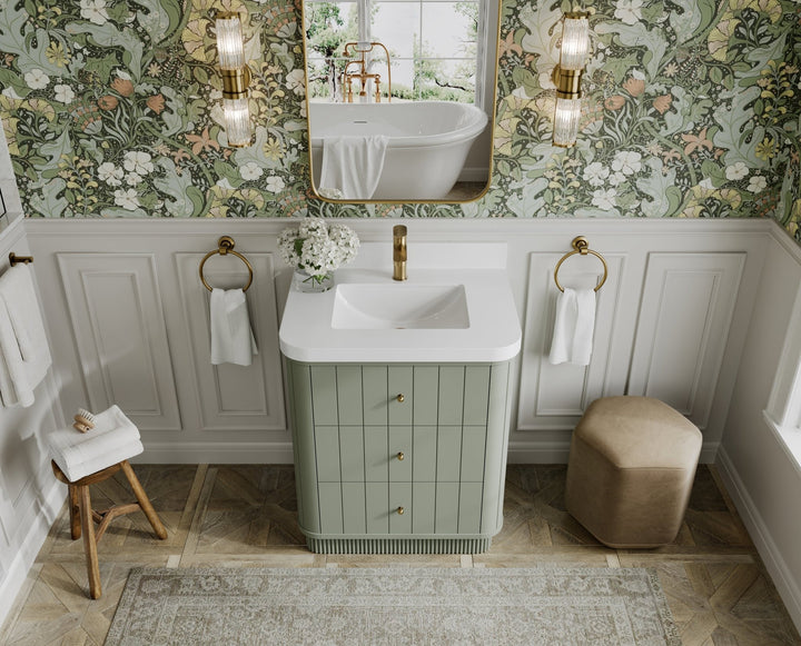 Houston 30 in. W x 22 in. D Free Standing Curved Edge Single Sink Bathroom Vanity - photo 7