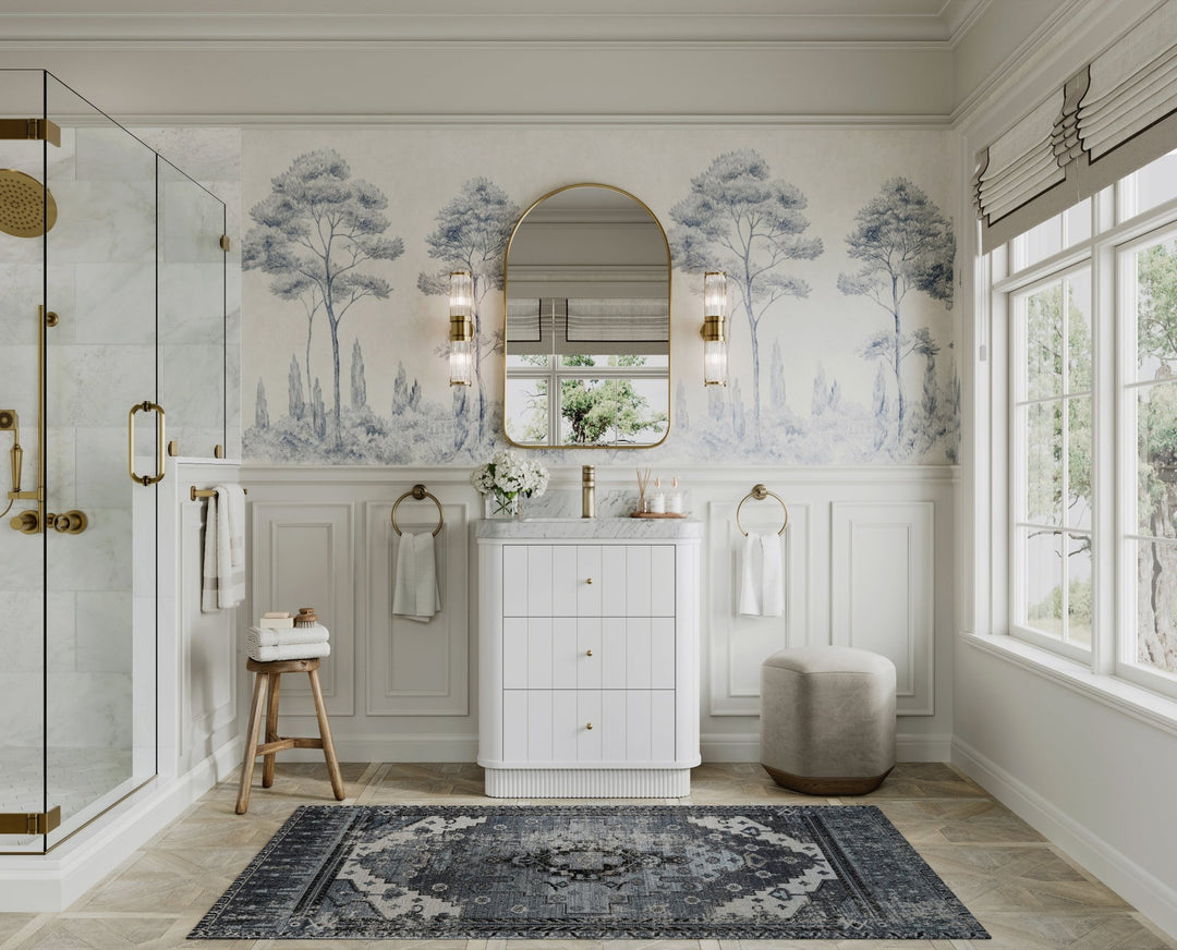 Houston 30 in. W x 22 in. D Free Standing Curved Edge Single Sink Bathroom Vanity - Willow Bath and Vanity