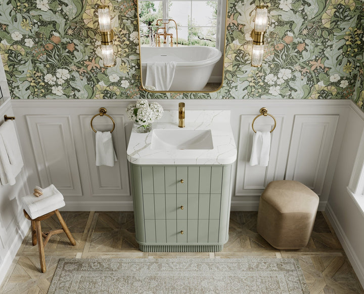 Houston 30 in. W x 22 in. D Free Standing Curved Edge Single Sink Bathroom Vanity - photo 10