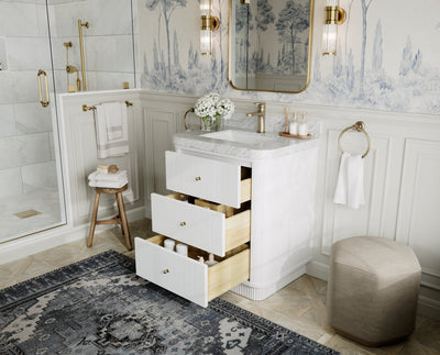 Houston 30 in. W x 22 in. D Free Standing Curved Edge Single Sink Bathroom Vanity - Willow Bath and Vanity