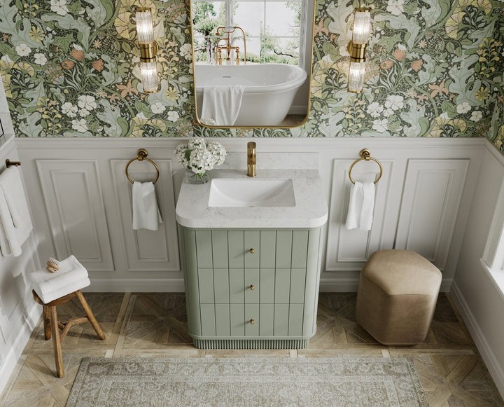 Houston 30 in. W x 22 in. D Free Standing Curved Edge Single Sink Bathroom Vanity - photo 13