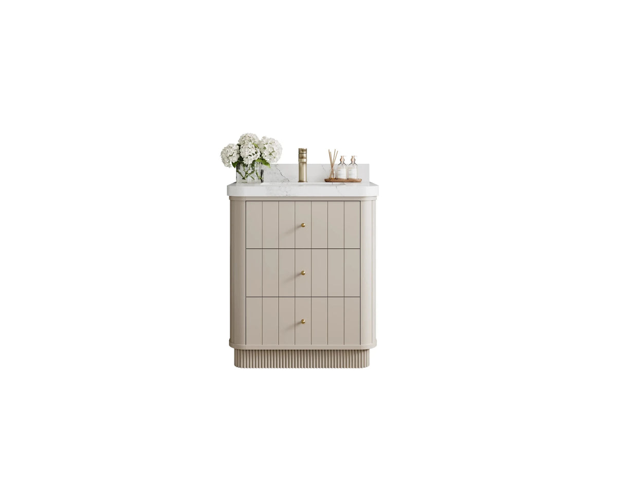 Houston 30 in. W x 22 in. D Free Standing Curved Edge Single Sink Bathroom Vanity - Willow Bath and Vanity