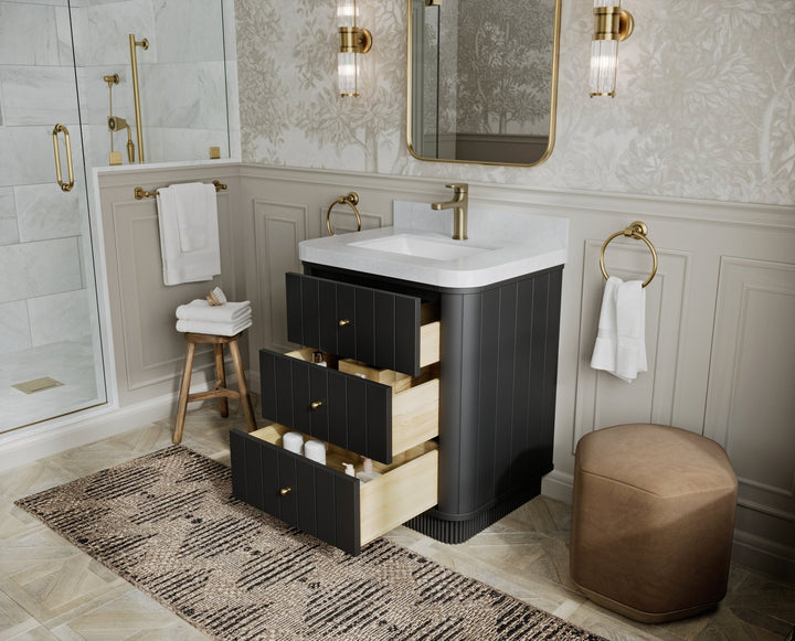 Houston 30 in. W x 22 in. D Free Standing Curved Edge Single Sink Bathroom Vanity - photo 3