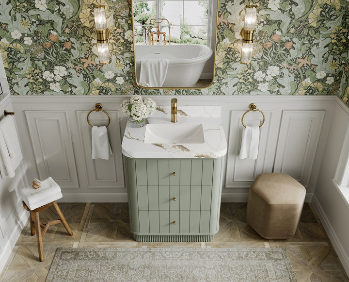 Houston 30 in. W x 22 in. D Free Standing Curved Edge Single Sink Bathroom Vanity - photo 5