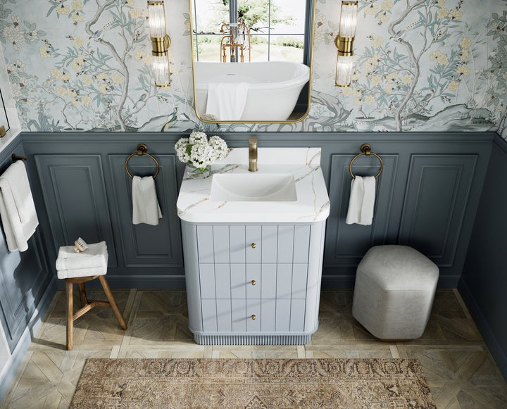 Houston 30 in. W x 22 in. D Free Standing Curved Edge Single Sink Bathroom Vanity - photo 13