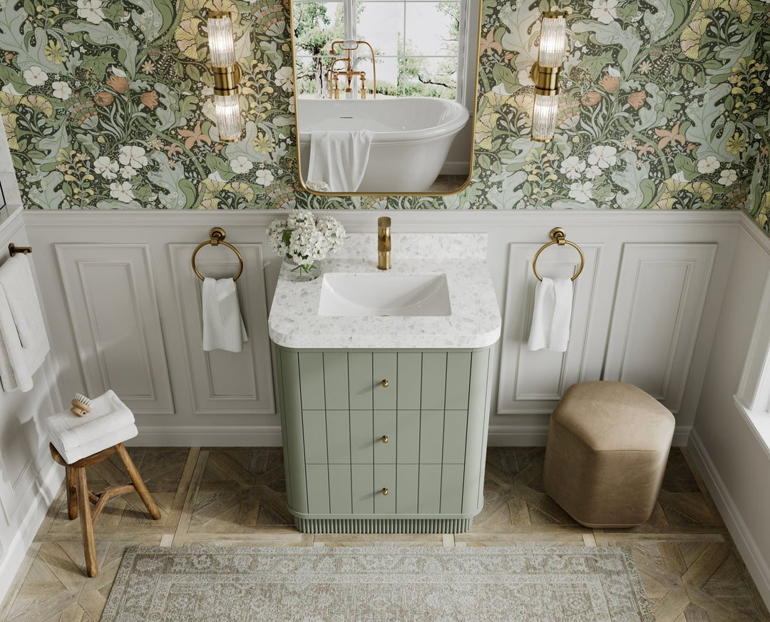Houston 30 in. W x 22 in. D Free Standing Curved Edge Single Sink Bathroom Vanity - Willow Bath and Vanity