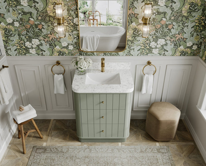 Houston 30 in. W x 22 in. D Free Standing Curved Edge Single Sink Bathroom Vanity - photo 8