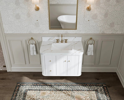 Houston 36 in. W x 22 in. D Floating Bathroom Vanity in Center Sink - Willow Bath and Vanity
