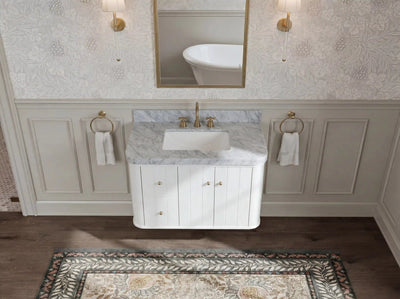 Houston 36 in. W x 22 in. D Floating Bathroom Vanity in Center Sink - Willow Bath and Vanity