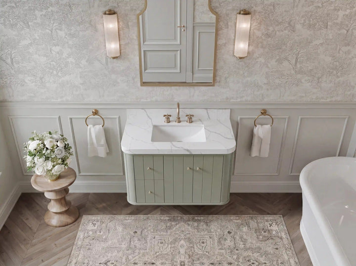 Houston 36 in. W x 22 in. D Floating Bathroom Vanity in Center Sink - photo 3