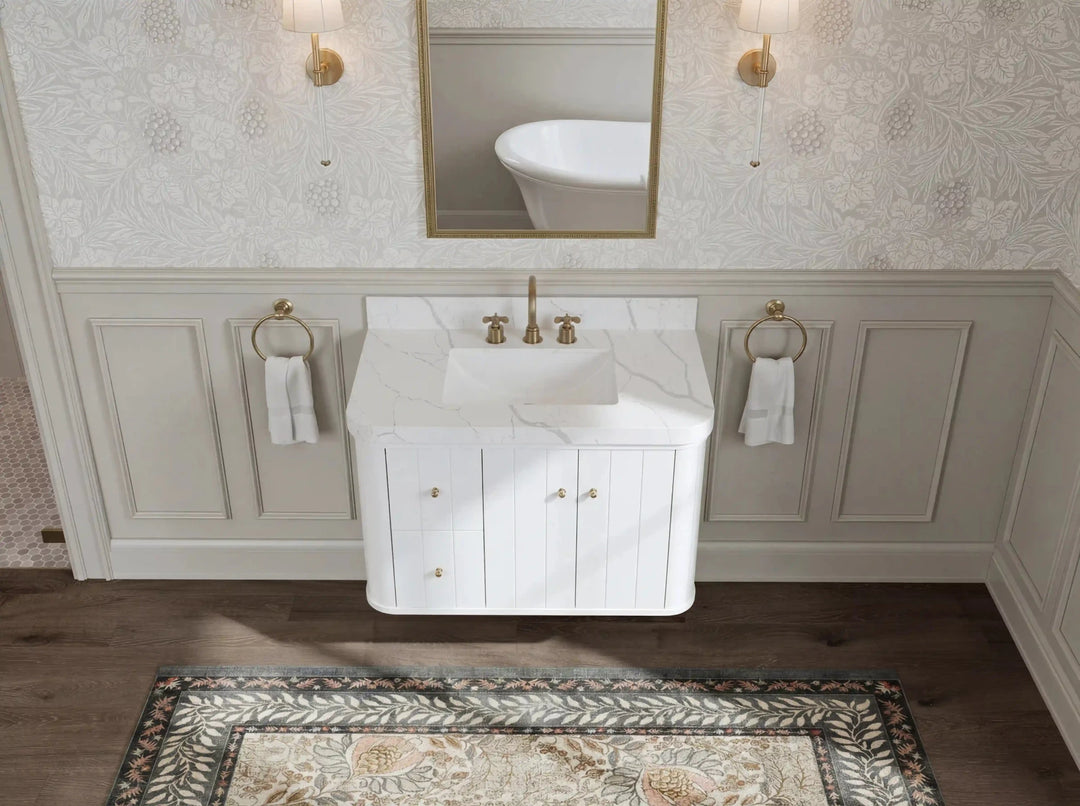Houston 36 in. W x 22 in. D Floating Bathroom Vanity in Center Sink | 
              
                White
                
                  
             - HOU_FLT_WH_CA_LZ_36CR - photo №7