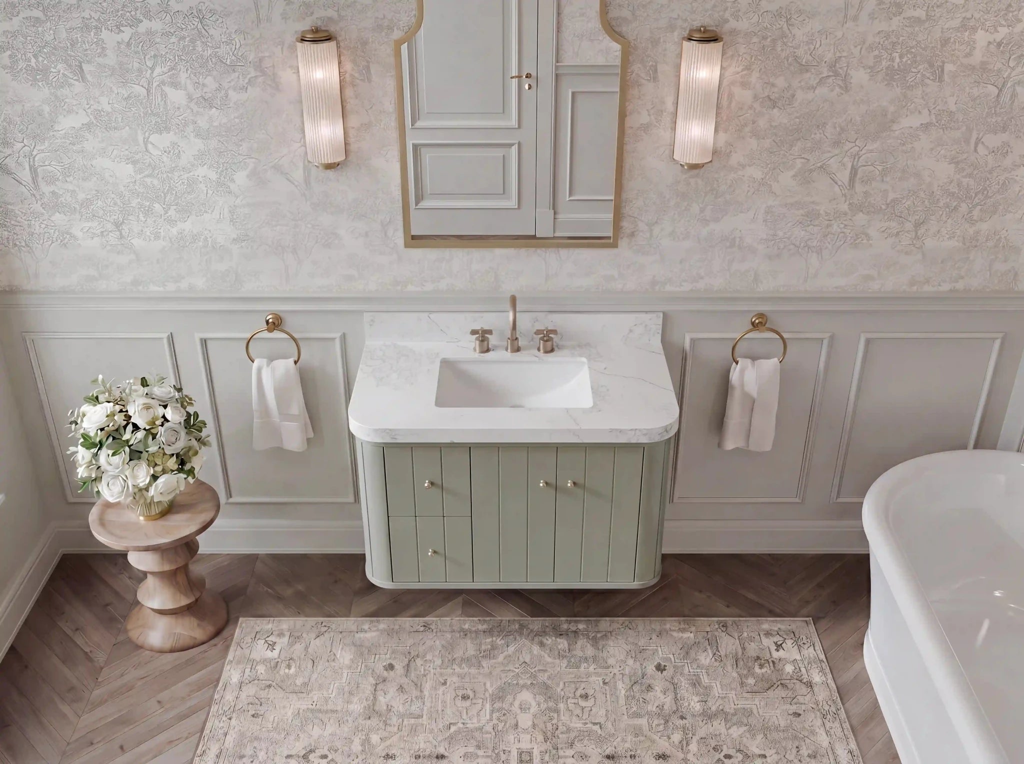 Houston 36 in. W x 22 in. D Floating Bathroom Vanity in Center Sink - Willow Bath and Vanity
