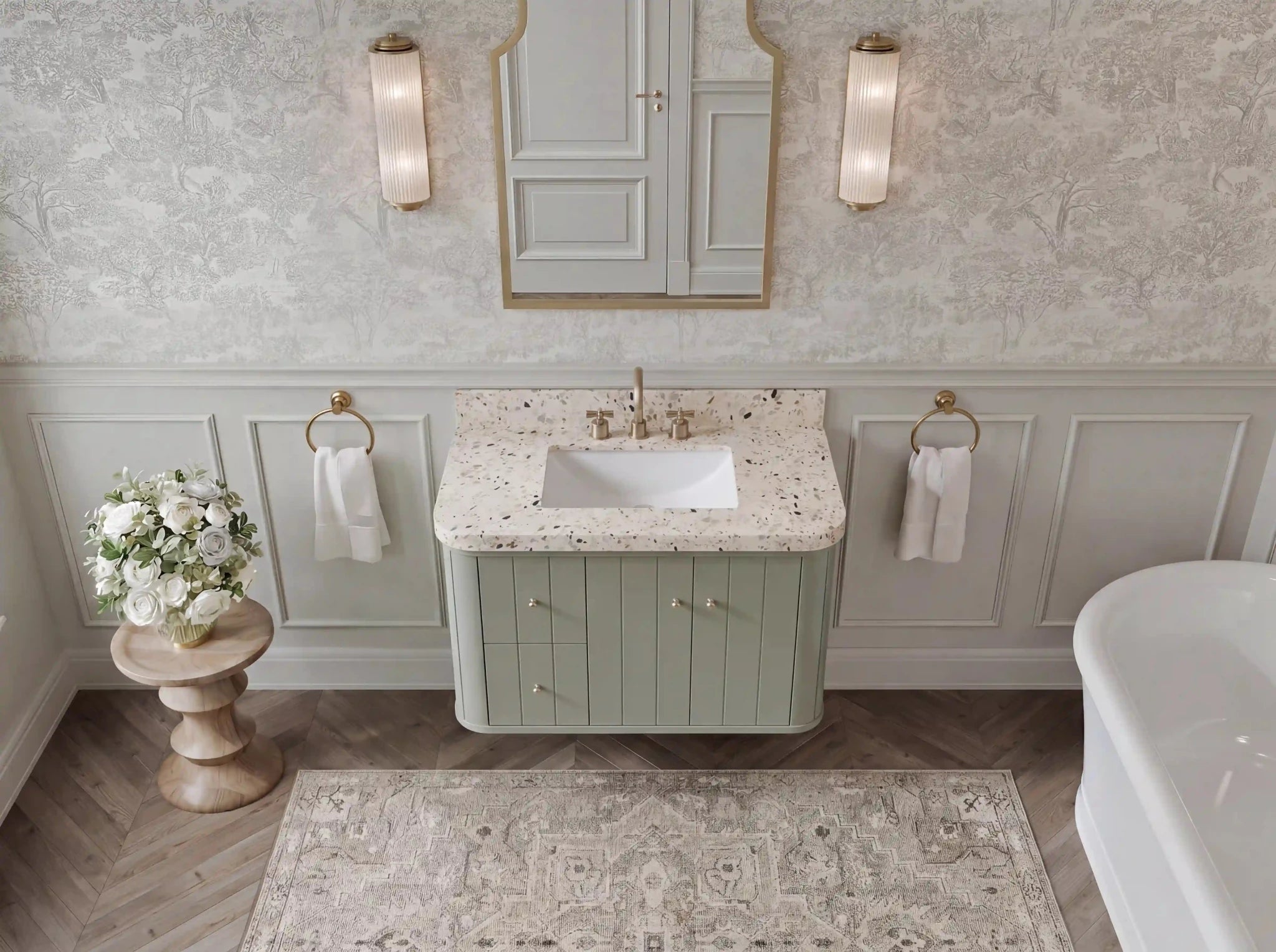 Houston 36 in. W x 22 in. D Floating Bathroom Vanity in Center Sink - Willow Bath and Vanity