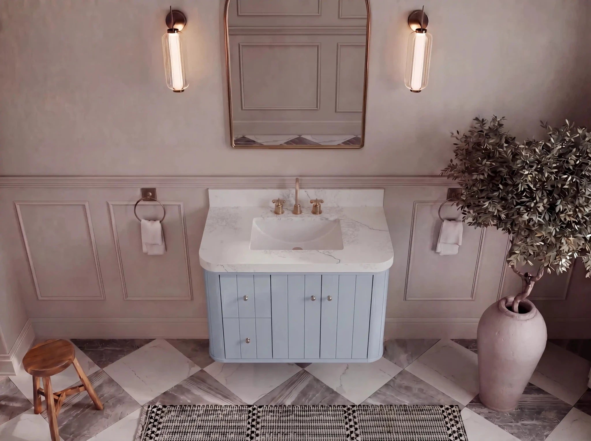 Houston 36 in. W x 22 in. D Floating Bathroom Vanity in Center Sink - Willow Bath and Vanity