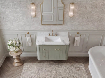 Houston 36 in. W x 22 in. D Floating Bathroom Vanity in Center Sink - Willow Bath and Vanity
