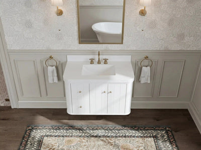 Houston 36 in. W x 22 in. D Floating Bathroom Vanity in Center Sink - Willow Bath and Vanity