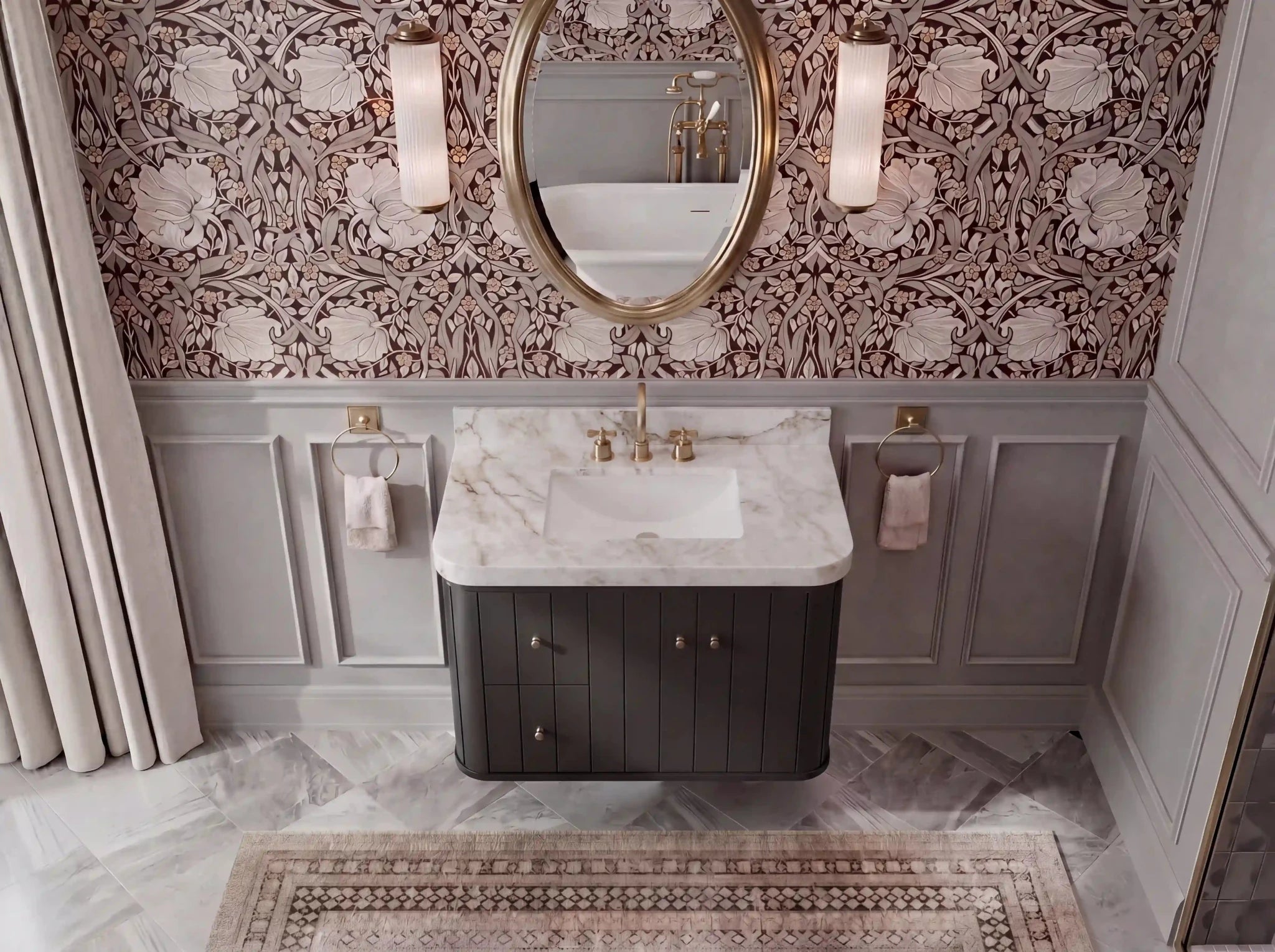 Houston 36 in. W x 22 in. D Floating Bathroom Vanity in Center Sink - Willow Bath and Vanity