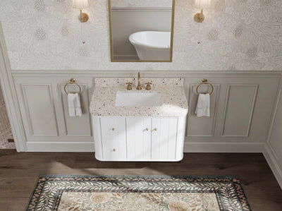 Houston 36 in. W x 22 in. D Floating Bathroom Vanity in Center Sink - Willow Bath and Vanity