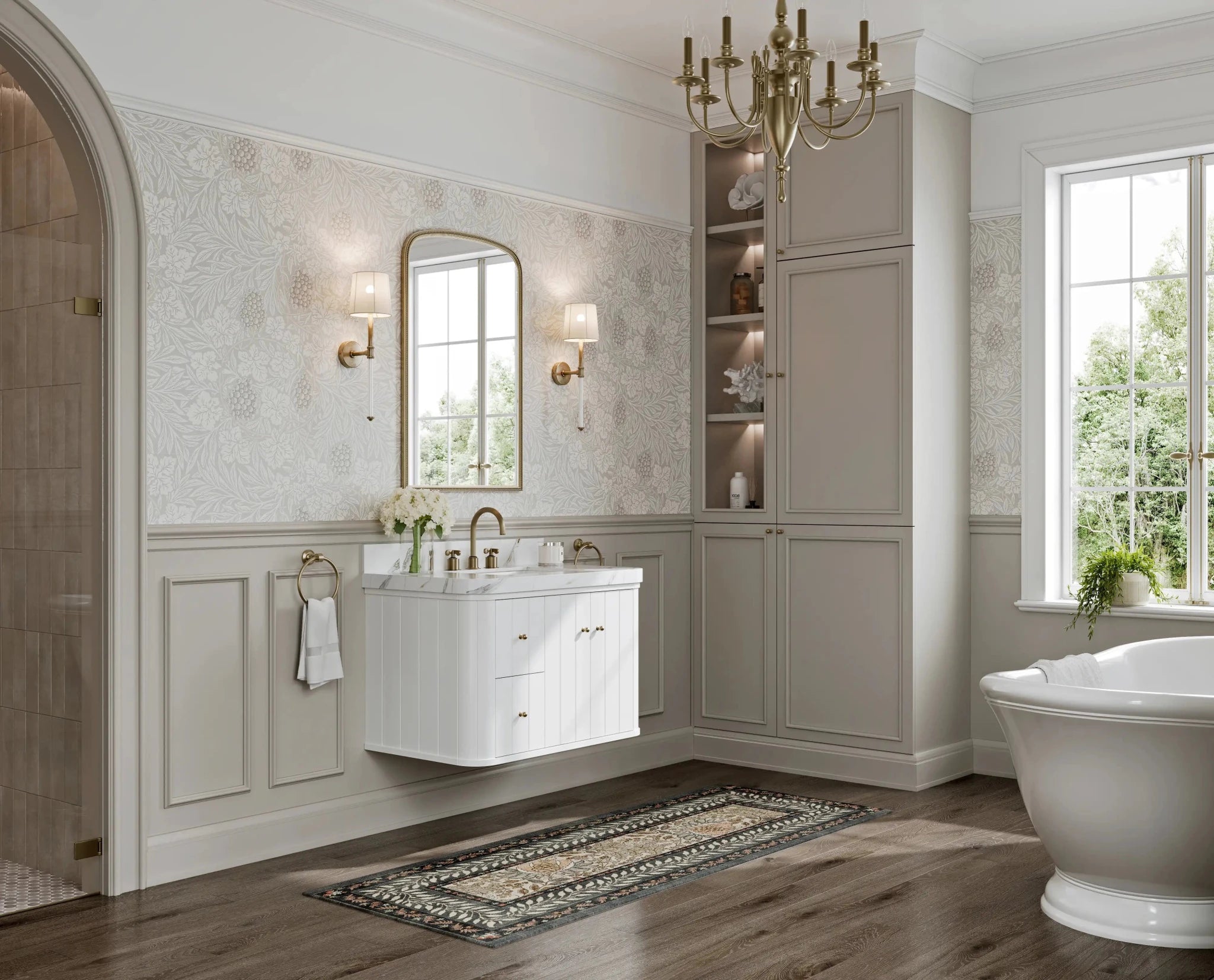 Houston 36 in. W x 22 in. D Floating Bathroom Vanity in Center Sink - Willow Bath and Vanity