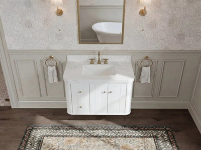 Houston 36 in. W x 22 in. D Floating Bathroom Vanity in Center Sink - Willow Bath and Vanity
