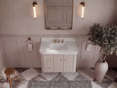Houston 36 in. W x 22 in. D Floating Bathroom Vanity in Center Sink - Willow Bath and Vanity