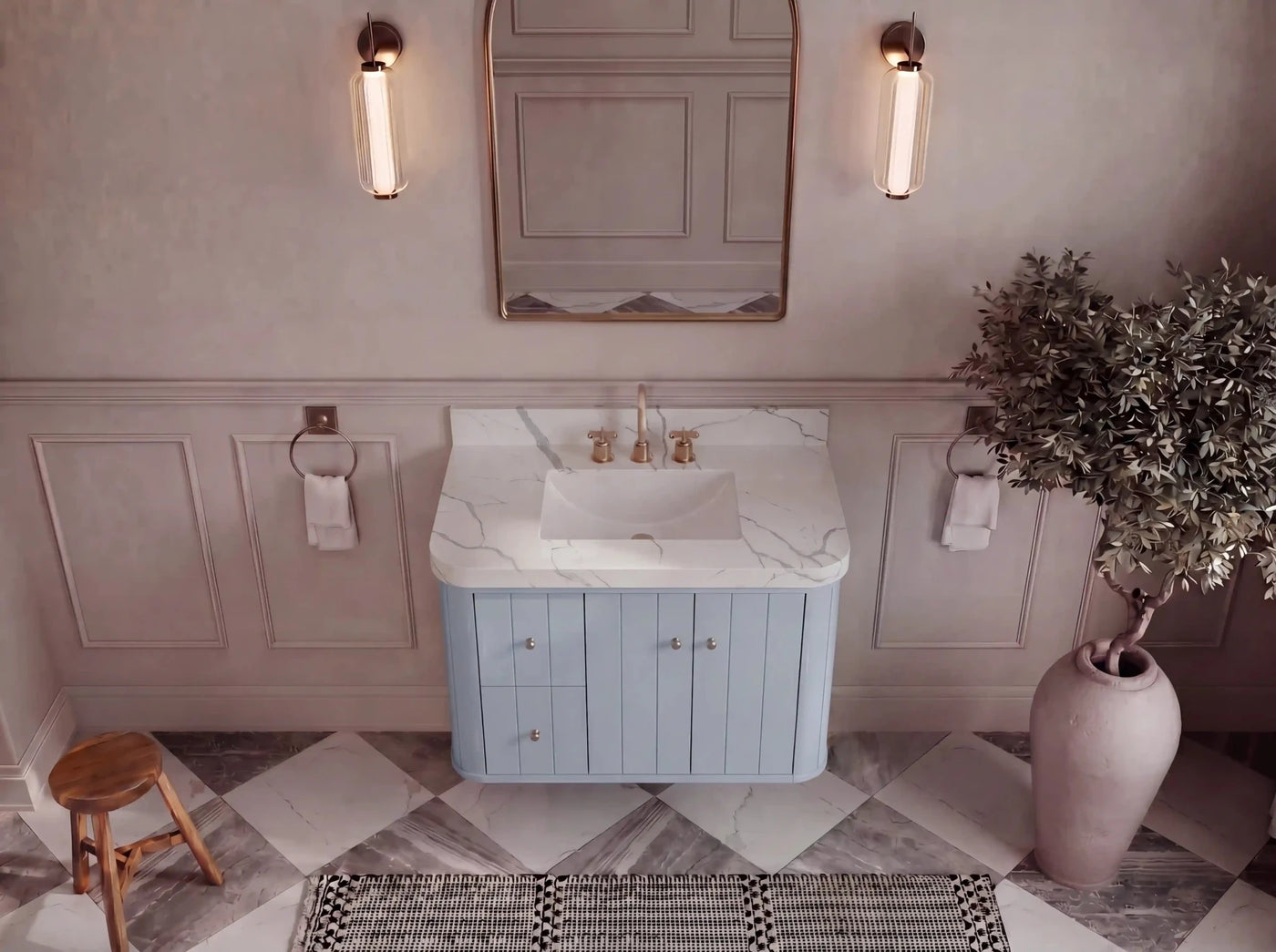 Houston 36 in. W x 22 in. D Floating Bathroom Vanity in Center Sink