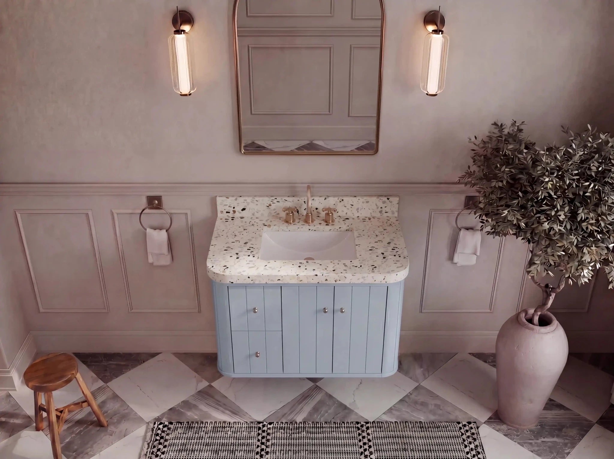 Houston 36 in. W x 22 in. D Floating Bathroom Vanity in Center Sink - Willow Bath and Vanity