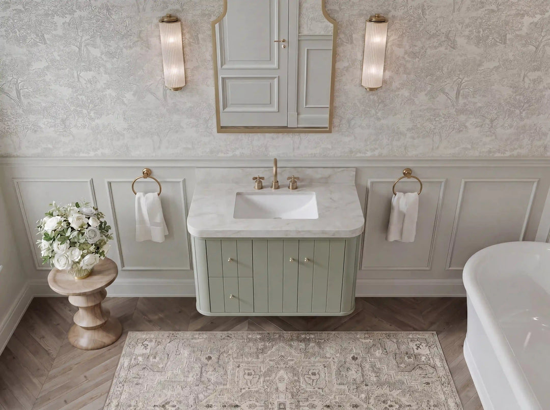 Houston 36 in. W x 22 in. D Floating Bathroom Vanity in Center Sink | 
              
                Evergreen
                
                  
             - HOU_FLT_EGN_CA_LZ_36CR - photo №7