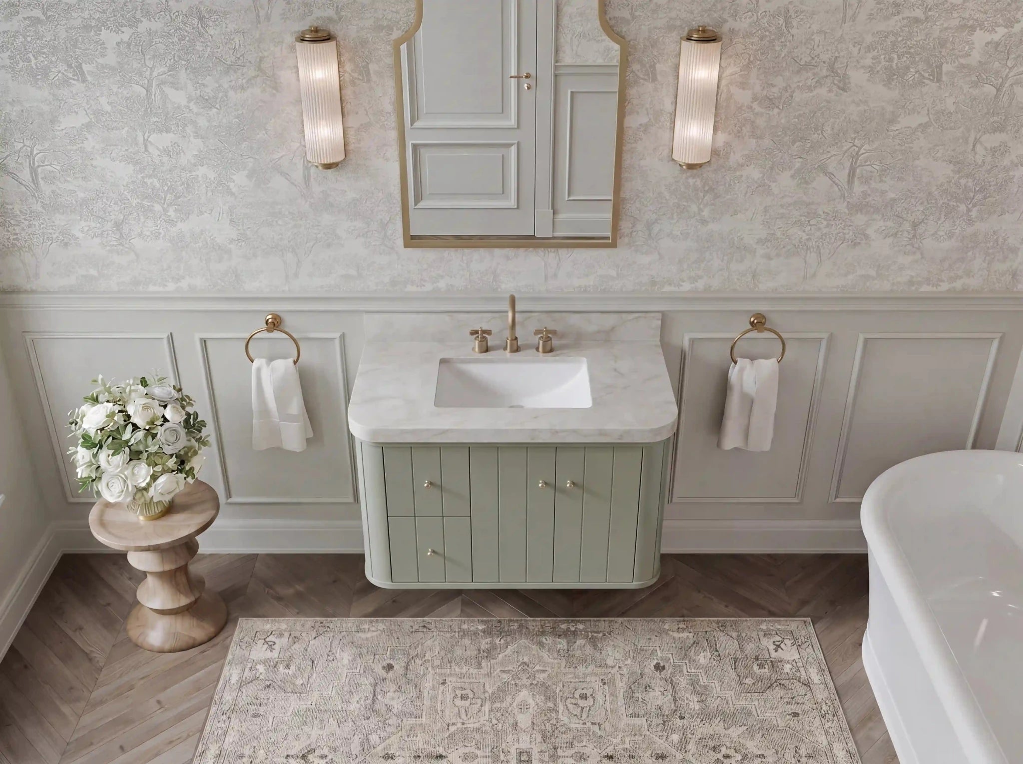 Houston 36 in. W x 22 in. D Floating Bathroom Vanity in Center Sink - Willow Bath and Vanity