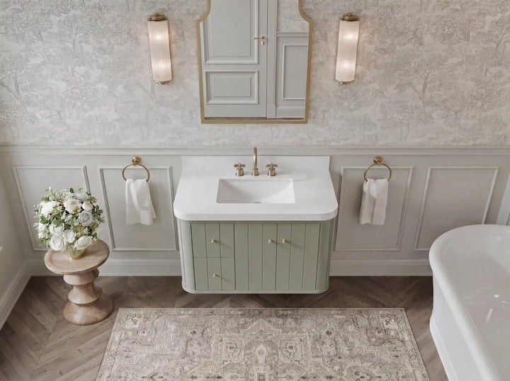 Houston 36 in. W x 22 in. D Floating Bathroom Vanity in Center Sink - photo 9