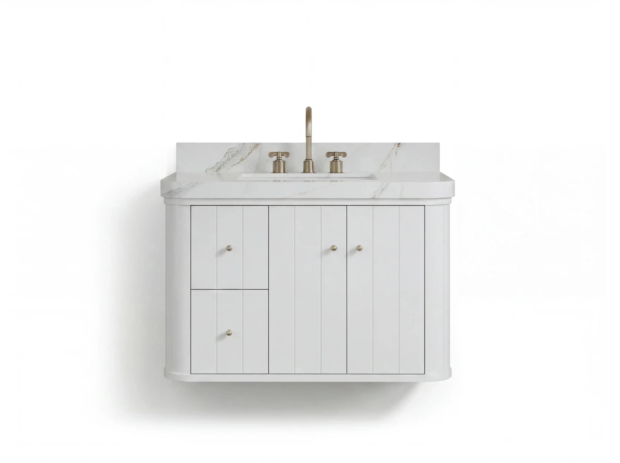 Houston 36 in. W x 22 in. D Floating Bathroom Vanity in Center Sink - Willow Bath and Vanity