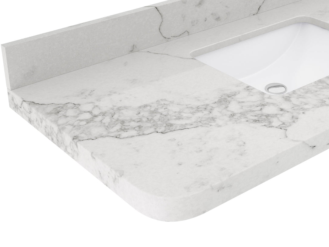 Houston 36 in. W x 22 in. D Free Standing Curved Edge Center Sink Bathroom Vanity - Willow Bath and Vanity