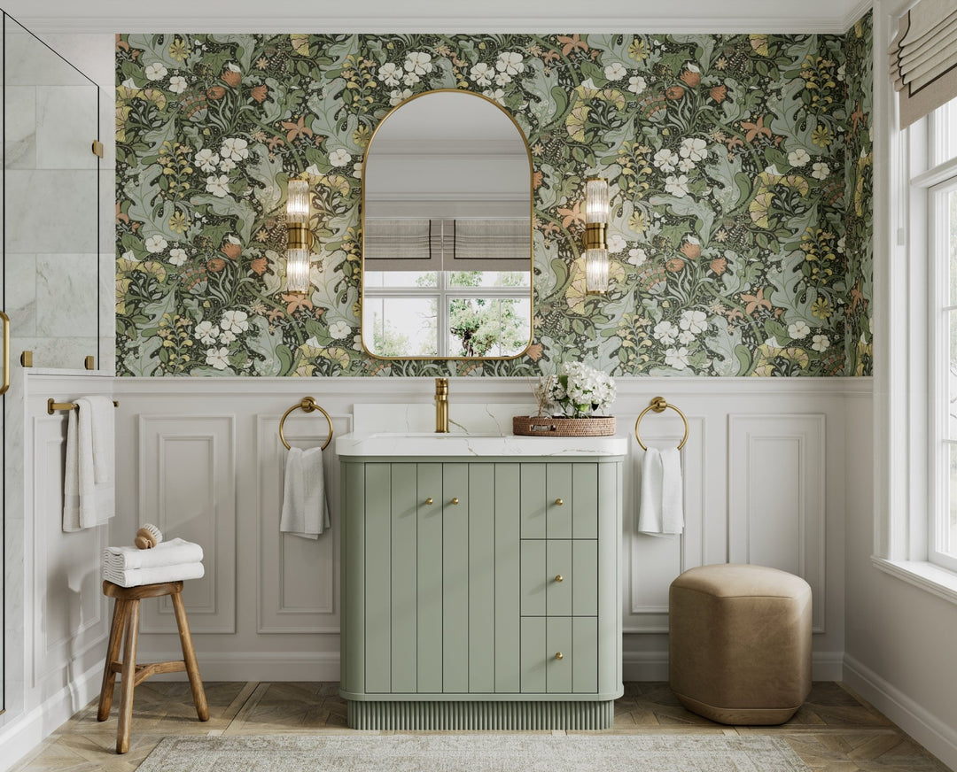 Houston 36 in. W x 22 in. D Free Standing Curved Edge Left Offset Sink Bathroom Vanity - Willow Bath and Vanity