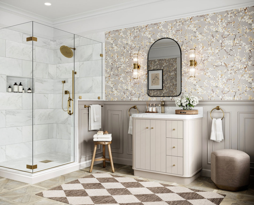 Houston 36 in. W x 22 in. D Free Standing Curved Edge Left Offset Sink Bathroom Vanity - Willow Bath and Vanity