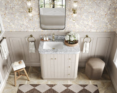 Houston 36 in. W x 22 in. D Free Standing Curved Edge Left Offset Sink Bathroom Vanity - photo 17