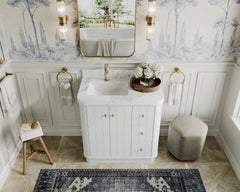 Houston 36 in. W x 22 in. D Free Standing Curved Edge Left Offset Sink Bathroom Vanity - photo 15