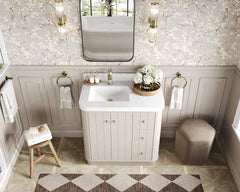 Houston 36 in. W x 22 in. D Free Standing Curved Edge Left Offset Sink Bathroom Vanity - photo 10