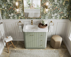 Houston 36 in. W x 22 in. D Free Standing Curved Edge Left Offset Sink Bathroom Vanity - photo 7