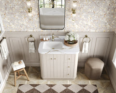 Houston 36 in. W x 22 in. D Free Standing Curved Edge Left Offset Sink Bathroom Vanity - photo 9