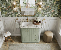 Houston 36 in. W x 22 in. D Free Standing Curved Edge Left Offset Sink Bathroom Vanity - photo 12