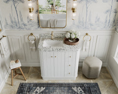 Houston 36 in. W x 22 in. D Free Standing Curved Edge Left Offset Sink Bathroom Vanity - photo 17