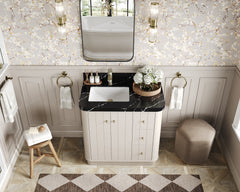 Houston 36 in. W x 22 in. D Free Standing Curved Edge Left Offset Sink Bathroom Vanity - photo 16