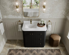 Houston 36 in. W x 22 in. D Free Standing Curved Edge Left Offset Sink Bathroom Vanity - photo 16