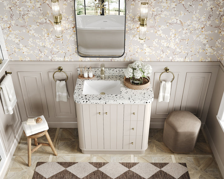 Houston 36 in. W x 22 in. D Free Standing Curved Edge Left Offset Sink Bathroom Vanity - photo 17