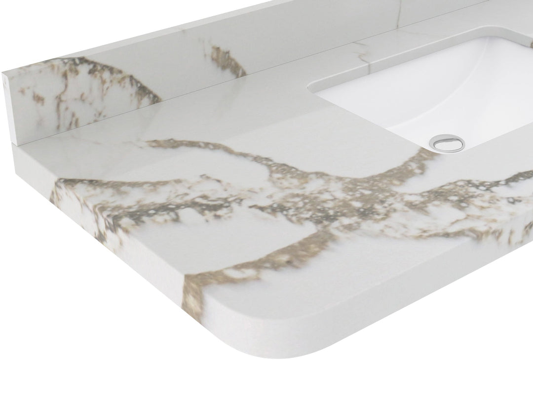 Houston 36 in. W x 22 in. D Free Standing Curved Edge Right Offset Sink Bathroom Vanity - Willow Bath and Vanity