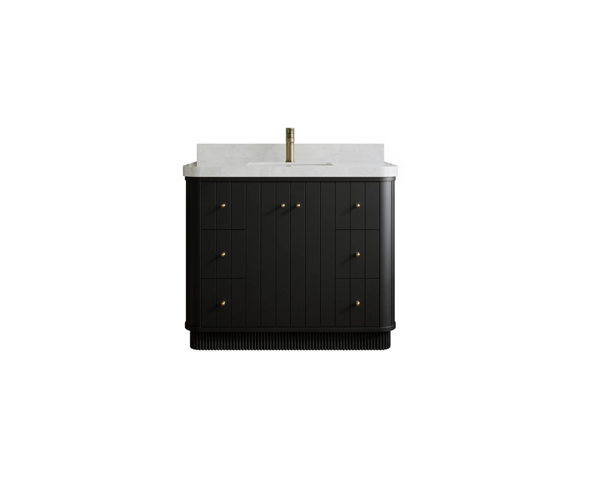 Houston 42 in. W x 22 in. D Free Standing Curved Edge Single Sink Bathroom Vanity - Willow Bath and Vanity