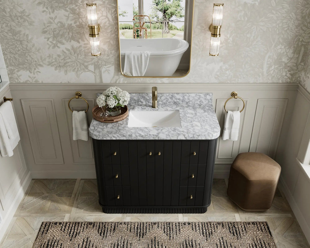 Houston 42 in. W x 22 in. D Free Standing Curved Edge Single Sink Bathroom Vanity - Willow Bath and Vanity